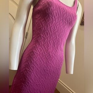 NWT Fendi X Skims collab embossed mid length dress